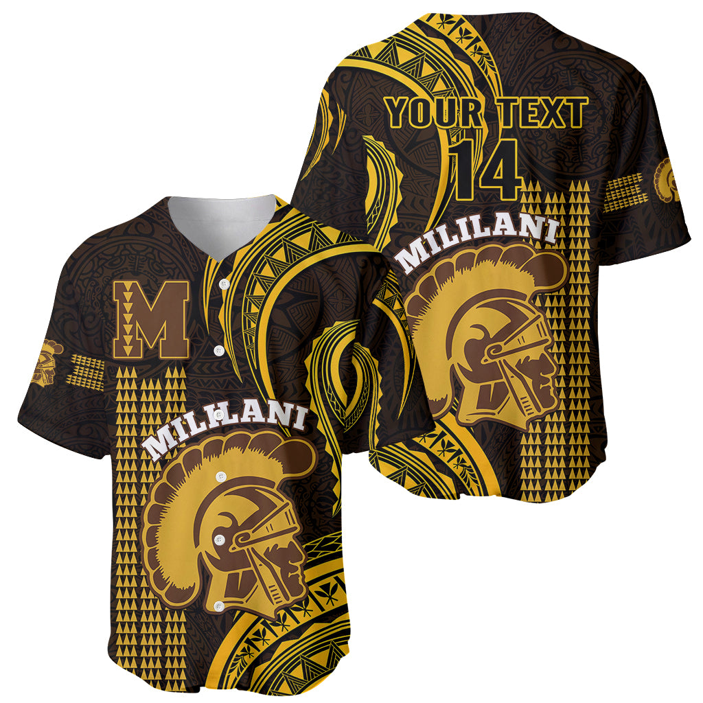 Personalised Hawaii Mililani High School Baseball Jersey Polynesian Kakau Pattern LT14 - Polynesian Pride