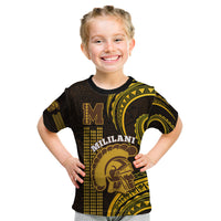 Personalised Hawaii Mililani High School Kid T Shirt Polynesian Kakau Pattern LT14 Gold - Polynesian Pride