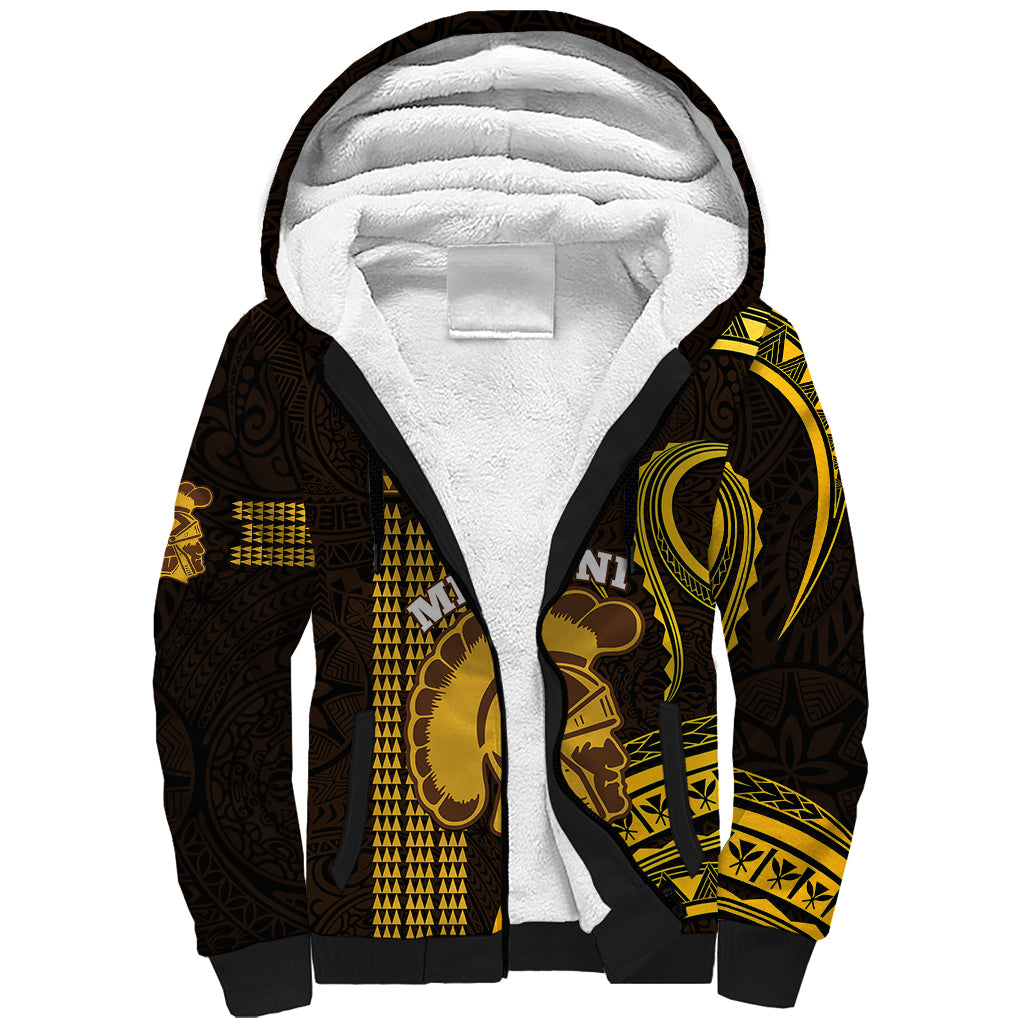 Personalised Hawaii Mililani High School Sherpa Hoodie Polynesian Kakau Pattern LT14 Unisex Gold - Polynesian Pride