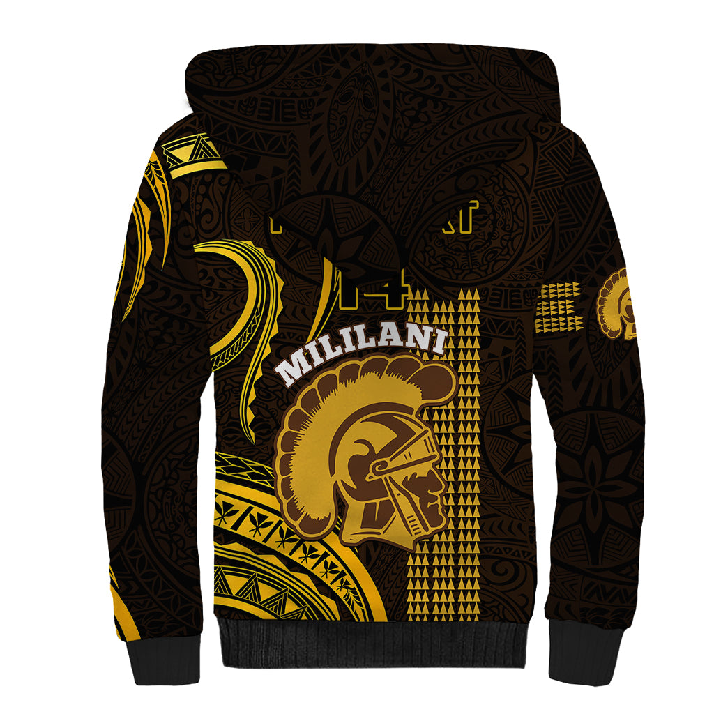 Personalised Hawaii Mililani High School Sherpa Hoodie Polynesian Kakau Pattern LT14 - Polynesian Pride