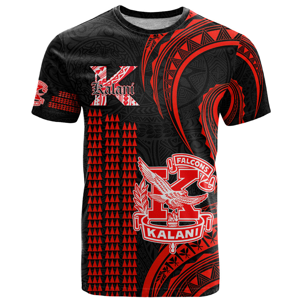 Custom Hawaii Kalani High School T Shirt Polynesian Kakau Pattern LT14 Red - Polynesian Pride