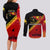 Papua New Guinea Couples Matching Long Sleeve Bodycon Dress and Long Sleeve Button Shirts Independen Stet bilong Papua Niugini Unique Version LT14 - Polynesian Pride