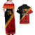 Papua New Guinea Couples Matching Off Shoulder Maxi Dress and Hawaiian Shirt Independen Stet bilong Papua Niugini Unique Version LT14 - Polynesian Pride