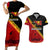 Papua New Guinea Couples Matching Short Sleeve Bodycon Dress and Hawaiian Shirt Independen Stet bilong Papua Niugini Unique Version LT14 Red - Polynesian Pride