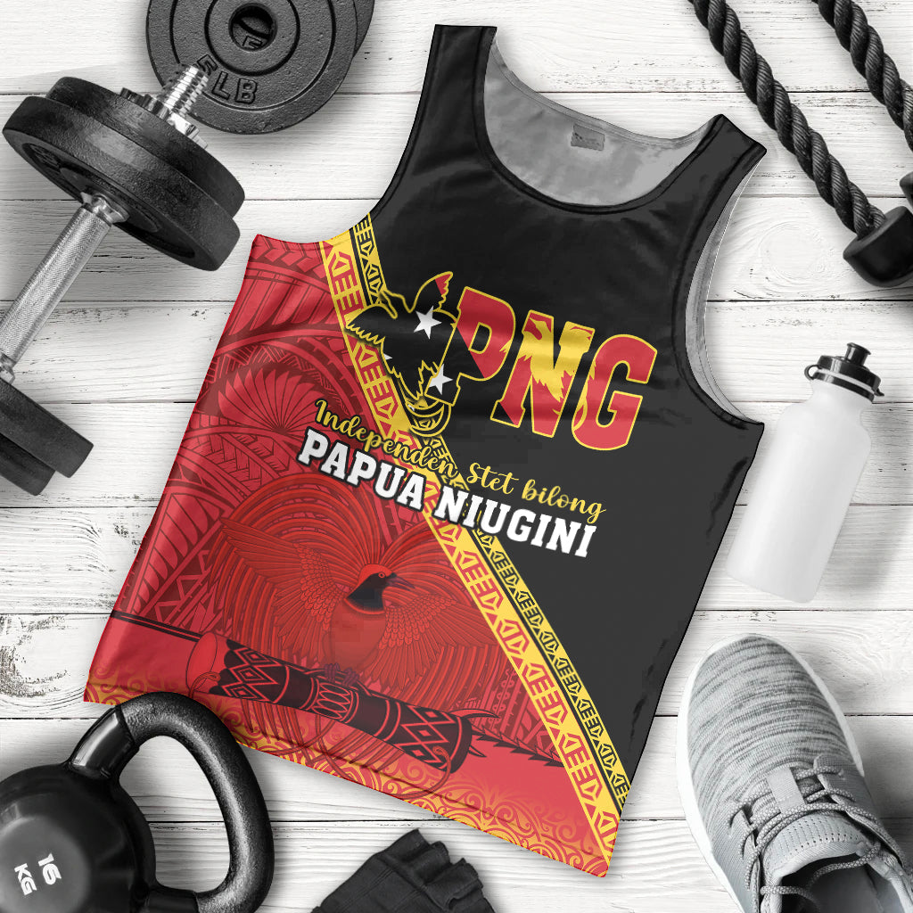 Papua New Guinea Men Tank Top Independen Stet bilong Papua Niugini Unique Version LT14 Red - Polynesian Pride