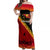 Papua New Guinea Off Shoulder Maxi Dress Independen Stet bilong Papua Niugini Unique Version LT14 Women Red - Polynesian Pride