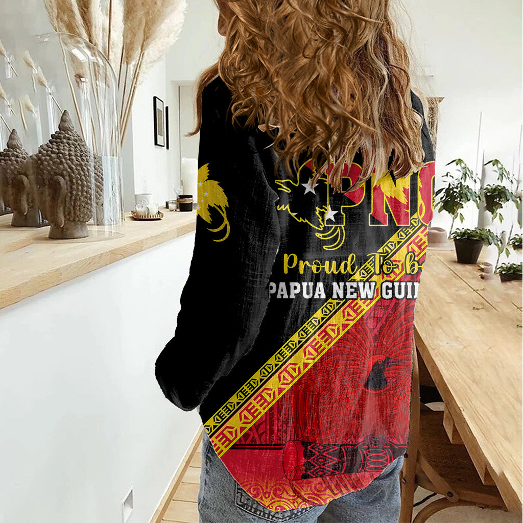 Papua New Guinea Women Casual Shirt Independen Stet bilong Papua Niugini Unique Version LT14 - Polynesian Pride