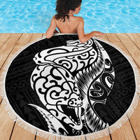 New Zealand Eel Beach Blanket Tuna Aotearoa Maori Patten - Black LT14 - Polynesian Pride
