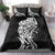 New Zealand Eel Bedding Set Tuna Aotearoa Maori Patten - Black