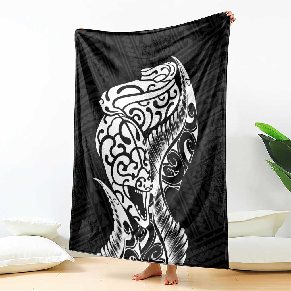 New Zealand Eel Blanket Tuna Aotearoa Maori Patten - Black LT14 - Polynesian Pride