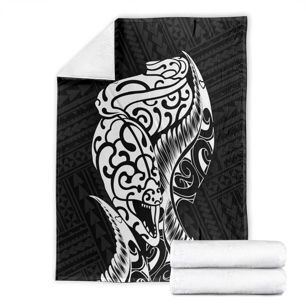 New Zealand Eel Blanket Tuna Aotearoa Maori Patten - Black LT14 - Polynesian Pride