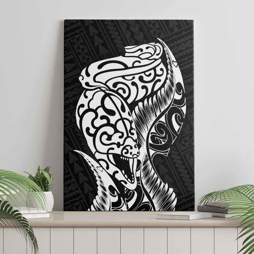 New Zealand Eel Canvas Wall Art Tuna Aotearoa Maori Patten - Black LT14 - Polynesian Pride