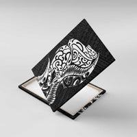 New Zealand Eel Canvas Wall Art Tuna Aotearoa Maori Patten - Black LT14 With Frame Black - Polynesian Pride