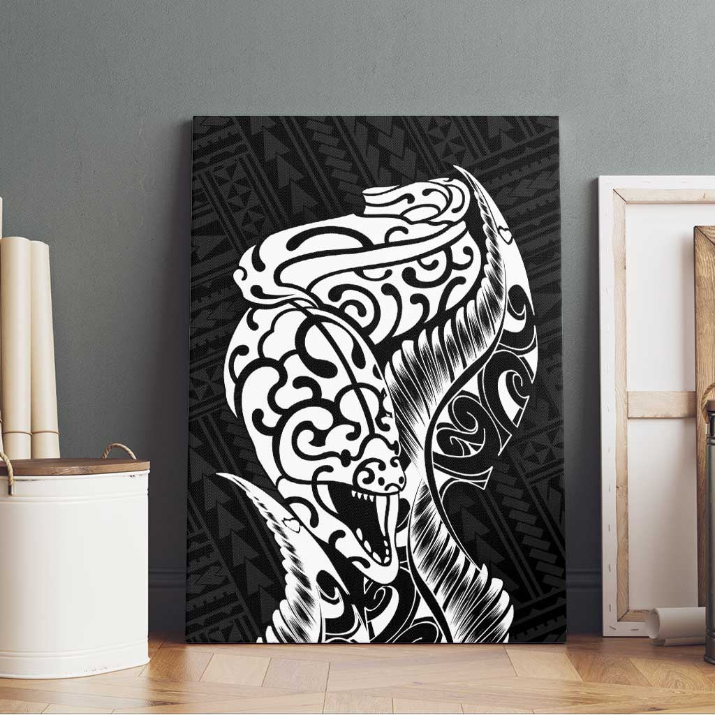 New Zealand Eel Canvas Wall Art Tuna Aotearoa Maori Patten - Black LT14 - Polynesian Pride