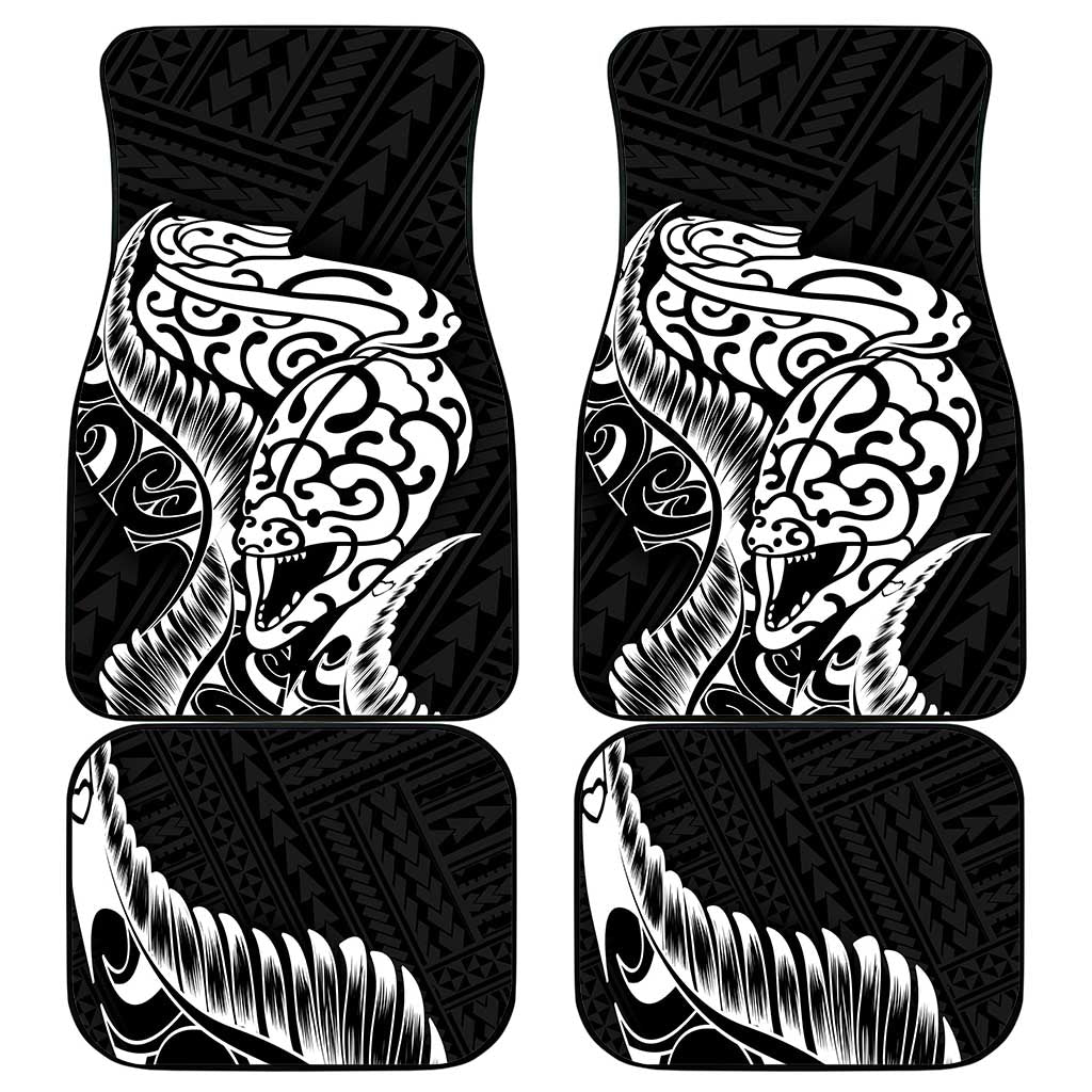 New Zealand Eel Car Mats Tuna Aotearoa Maori Patten - Black LT14 - Polynesian Pride