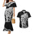 New Zealand Eel Couples Matching Mermaid Dress and Hawaiian Shirt Tuna Aotearoa Maori Patten - Black