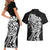 New Zealand Eel Couples Matching Short Sleeve Bodycon Dress and Hawaiian Shirt Tuna Aotearoa Maori Patten - Black