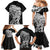 New Zealand Eel Family Matching Mermaid Dress and Hawaiian Shirt Tuna Aotearoa Maori Patten - Black