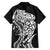 New Zealand Eel Family Matching Off Shoulder Short Dress and Hawaiian Shirt Tuna Aotearoa Maori Patten - Black