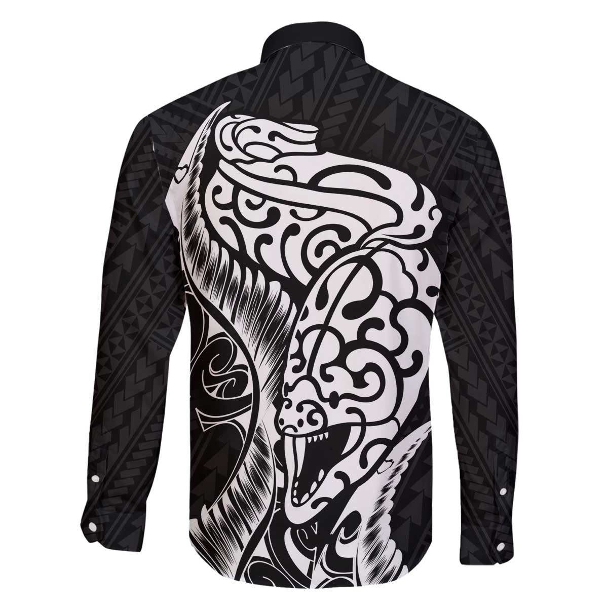 New Zealand Eel Family Matching Off Shoulder Short Dress and Hawaiian Shirt Tuna Aotearoa Maori Patten - Black LT14 - Polynesian Pride