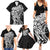 New Zealand Eel Family Matching Summer Maxi Dress and Hawaiian Shirt Tuna Aotearoa Maori Patten - Black