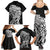 New Zealand Eel Family Matching Summer Maxi Dress and Hawaiian Shirt Tuna Aotearoa Maori Patten - Black