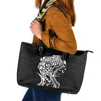 New Zealand Eel Leather Tote Bag Tuna Aotearoa Maori Patten - Black LT14 Black - Polynesian Pride