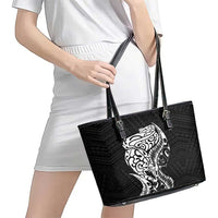 New Zealand Eel Leather Tote Bag Tuna Aotearoa Maori Patten - Black LT14 - Polynesian Pride