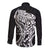 New Zealand Eel Long Sleeve Button Shirt Tuna Aotearoa Maori Patten - Black