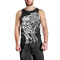 New Zealand Eel Men Tank Top Tuna Aotearoa Maori Patten - Black LT14 - Polynesian Pride