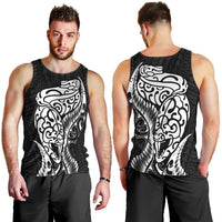 New Zealand Eel Men Tank Top Tuna Aotearoa Maori Patten - Black LT14 - Polynesian Pride