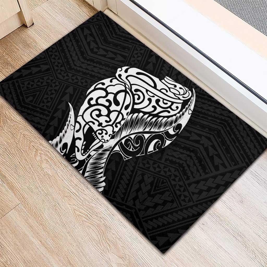 New Zealand Eel Rubber Doormat Tuna Aotearoa Maori Patten - Black LT14 - Polynesian Pride