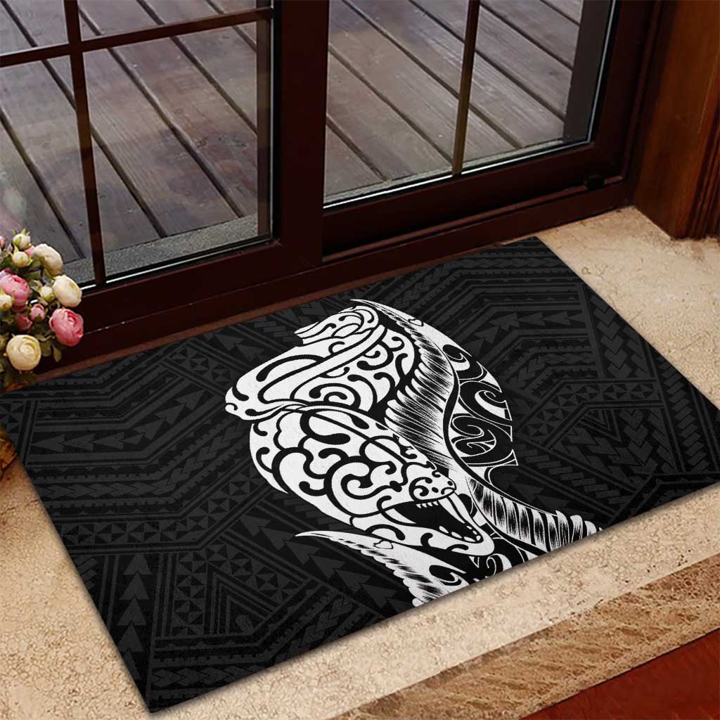 New Zealand Eel Rubber Doormat Tuna Aotearoa Maori Patten - Black LT14 - Polynesian Pride