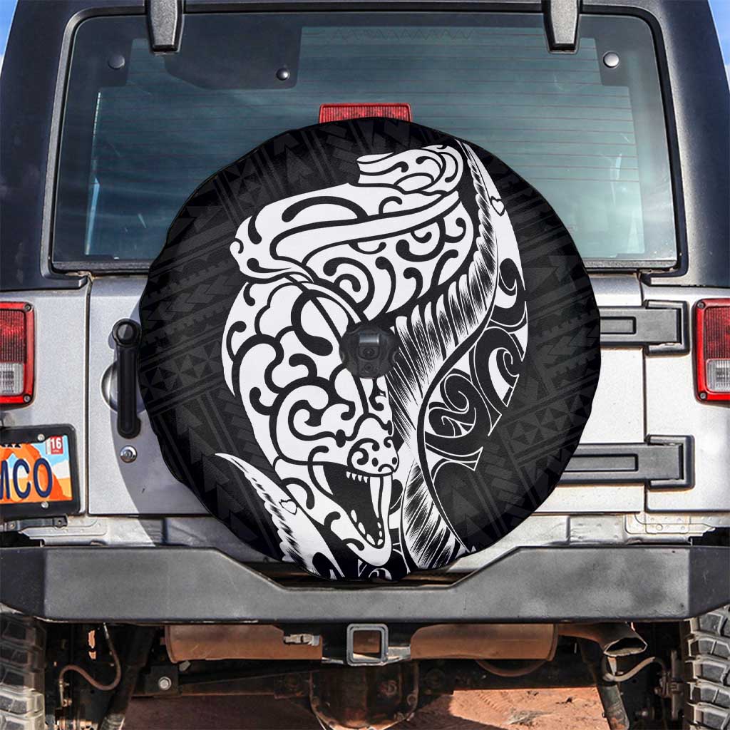 New Zealand Eel Spare Tire Cover Tuna Aotearoa Maori Patten - Black