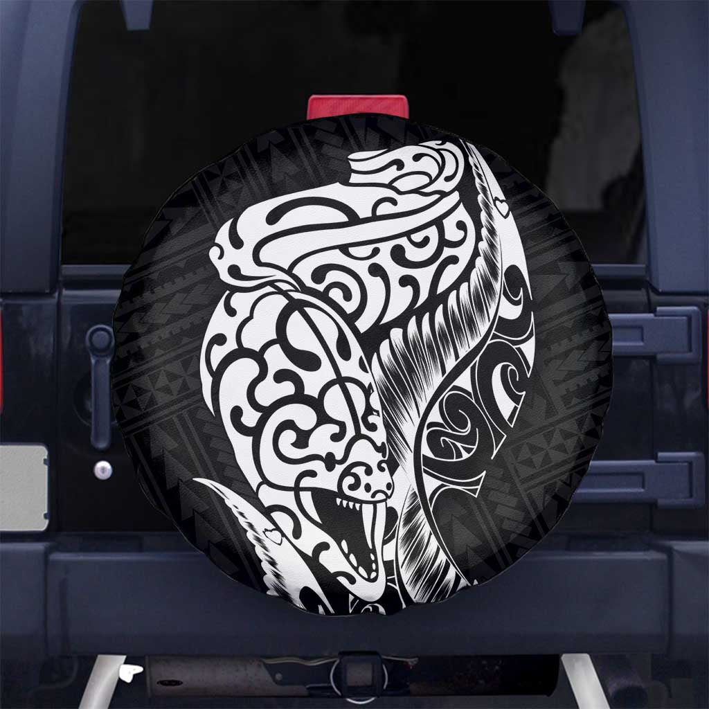 New Zealand Eel Spare Tire Cover Tuna Aotearoa Maori Patten - Black LT14 - Polynesian Pride