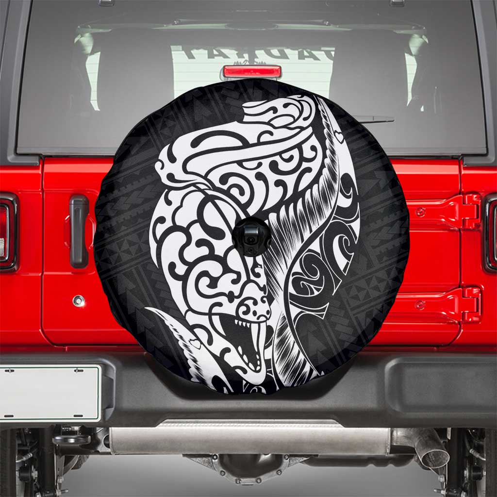 New Zealand Eel Spare Tire Cover Tuna Aotearoa Maori Patten - Black LT14 - Polynesian Pride