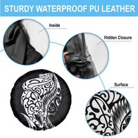 New Zealand Eel Spare Tire Cover Tuna Aotearoa Maori Patten - Black LT14 - Polynesian Pride