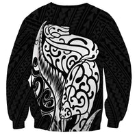 New Zealand Eel Sweatshirt Tuna Aotearoa Maori Patten - Black LT14 - Polynesian Pride