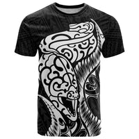 New Zealand Eel T Shirt Tuna Aotearoa Maori Patten - Black LT14 Black - Polynesian Pride