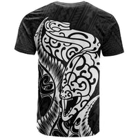 New Zealand Eel T Shirt Tuna Aotearoa Maori Patten - Black LT14 - Polynesian Pride