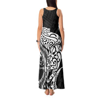 New Zealand Eel Tank Maxi Dress Tuna Aotearoa Maori Patten - Black LT14 - Polynesian Pride