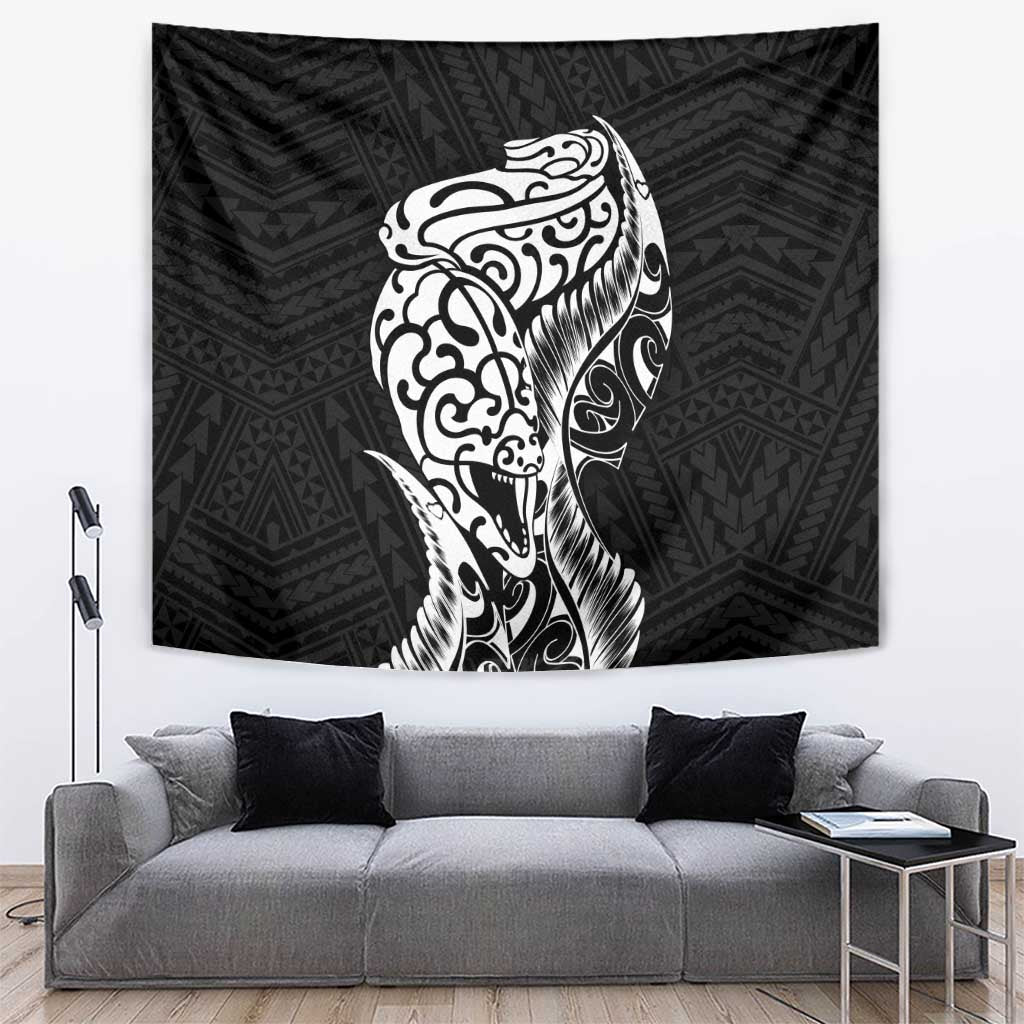 New Zealand Eel Tapestry Tuna Aotearoa Maori Patten - Black