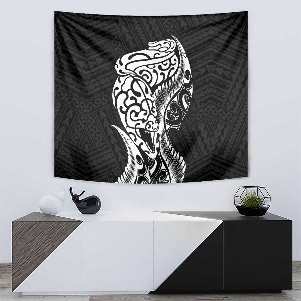 New Zealand Eel Tapestry Tuna Aotearoa Maori Patten - Black