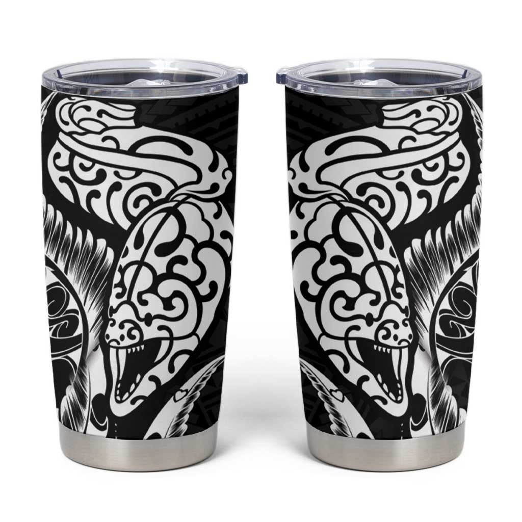 New Zealand Eel Tumbler Cup Tuna Aotearoa Maori Patten - Black LT14 Black - Polynesian Pride