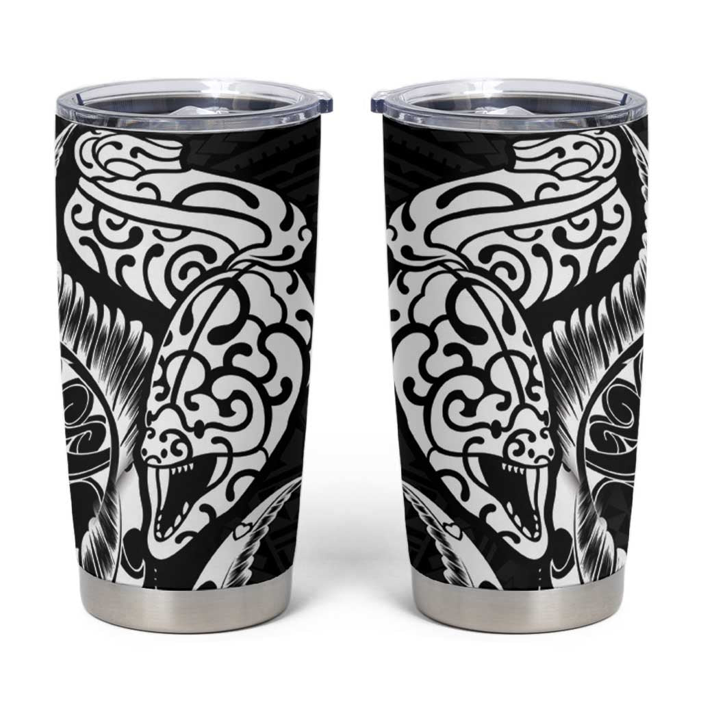 New Zealand Eel Tumbler Cup Tuna Aotearoa Maori Patten - Black