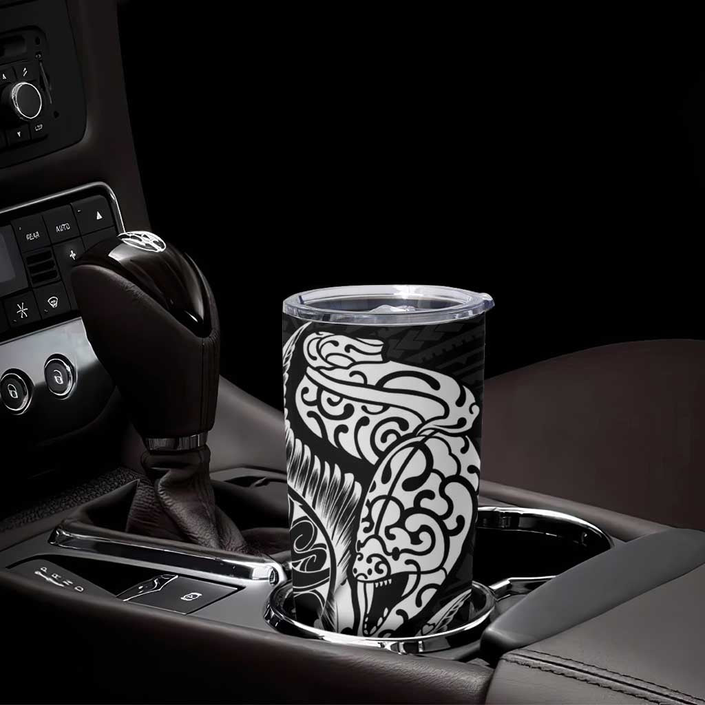 New Zealand Eel Tumbler Cup Tuna Aotearoa Maori Patten - Black LT14 - Polynesian Pride