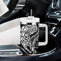 New Zealand Eel Tumbler With Handle Tuna Aotearoa Maori Patten - Black LT14 - Polynesian Pride