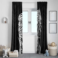 New Zealand Eel Window Curtain Tuna Aotearoa Maori Patten - Black LT14 - Polynesian Pride