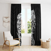 New Zealand Eel Window Curtain Tuna Aotearoa Maori Patten - Black LT14 - Polynesian Pride