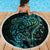 New Zealand Eel Beach Blanket Tuna Aotearoa Maori With Paua Shell - Turquoise